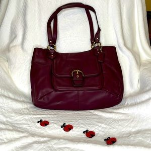 NEW BORDEAUX Coach Campbell Belle Leather Carryall NWOT